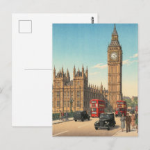 La Tour Horloge Big Ben Estampe Japonaise