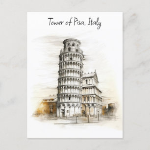 Carte Postale La Tour penchée de Pise, Italie