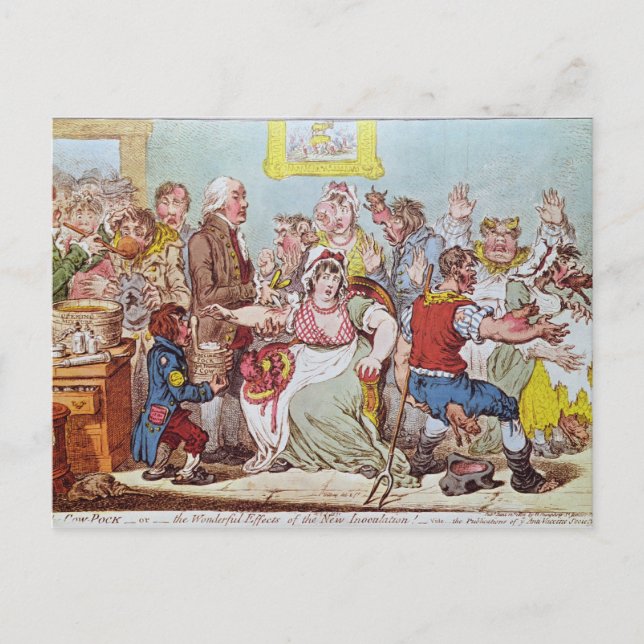 Carte Postale La vaccine ou les effets merveilleux (Devant)