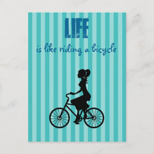 Carte Postale La Vie Cycliste Rétro De La Femme, C'Est Comme Fai