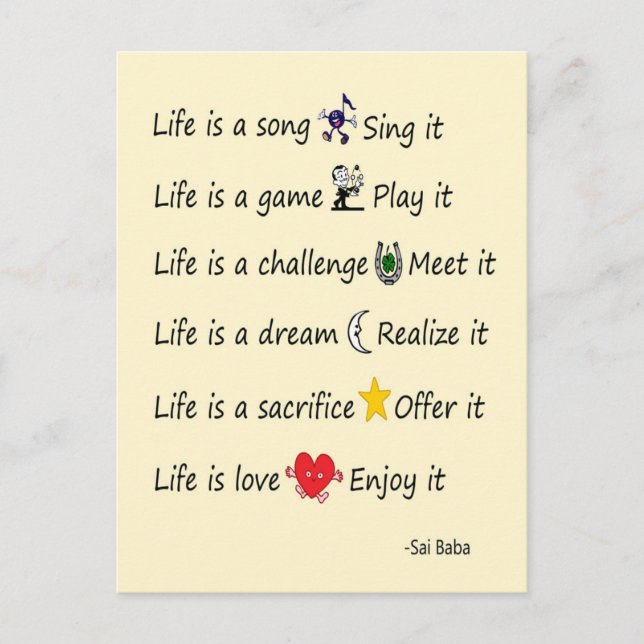 Carte Postale La vie est (Devant)