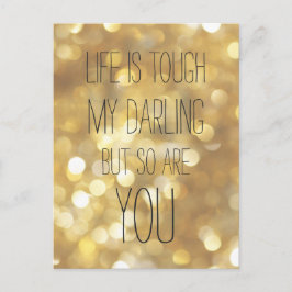 Carte Postale La vie est dure Glam Gold Bokeh Inspirational Quot