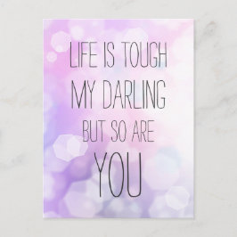 Carte Postale La vie est dure - Purple Bokeh Inspiration Citatio