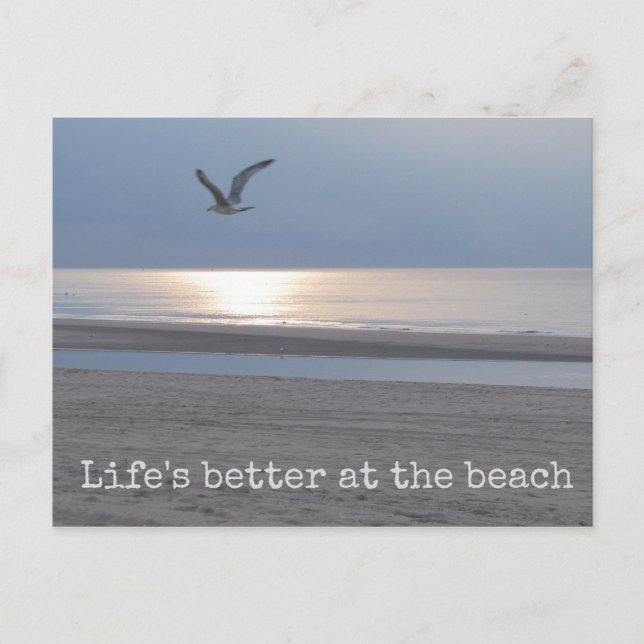 Carte Postale La vie est meilleure à la plage - Fun Quote Postca (Devant)