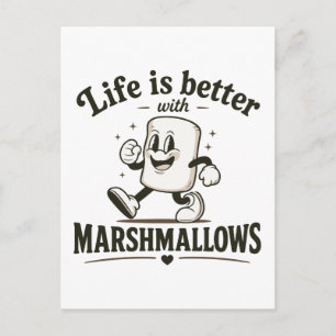Carte Postale La vie est meilleure avec des marshmallows