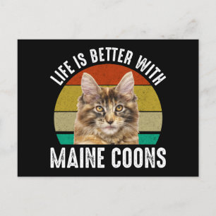 Carte Postale La Vie Est Meilleure Avec Les Maine Coons