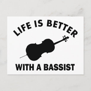 Carte Postale La vie est meilleure avec une double basse