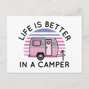Carte Postale La vie est meilleure dans une caravane