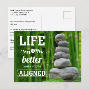 Carte Postale La vie est meilleure quand vous êtes aligné Zen Ch