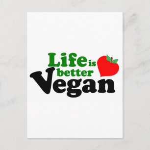 Carte Postale La vie est meilleure Vegan