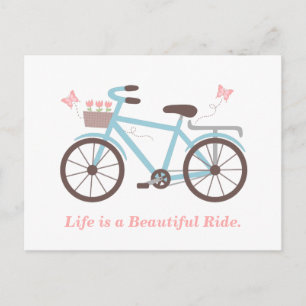Carte Postale La vie est un beau voyage à vélo Citation