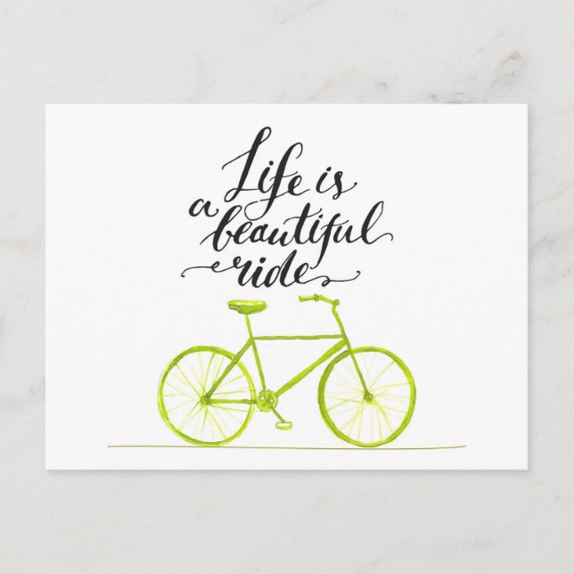 Carte Postale La Vie Est Un Beau Voyage Vert Lime (Devant)