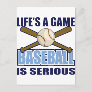 Carte Postale La vie est un jeu, le baseball est sérieux
