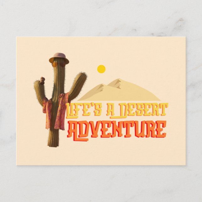 Carte Postale La vie est une aventure désertique (Devant)