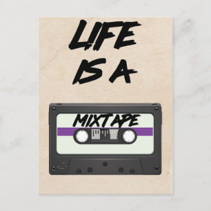 Carte Postale la vie est une citation inspirante mixtape