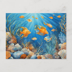 Carte Postale La vie marine avec des poissons exotiques