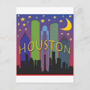 Carte Postale La vie nocturne de Houston Skyline