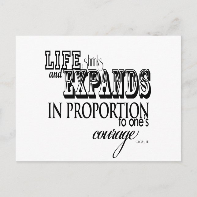 Carte Postale La vie rétrécit et s'étend ... Anais Nin (Devant)