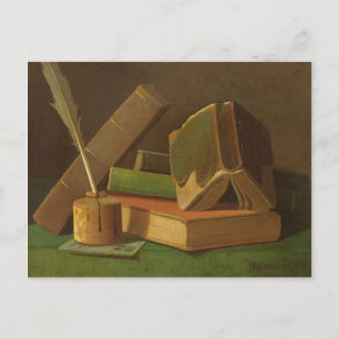 Carte Postale La vie toujours avec les livres et le puits