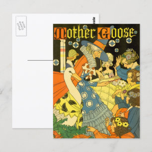 Carte Postale La vieille oie lisant des livres aux enfants