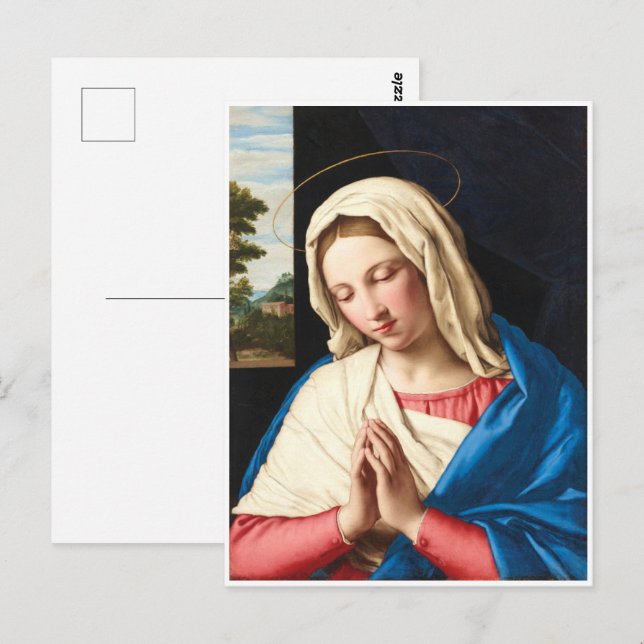 Carte Postale La Vierge à la prière, un paysage au-delà (Devant / Derrière)