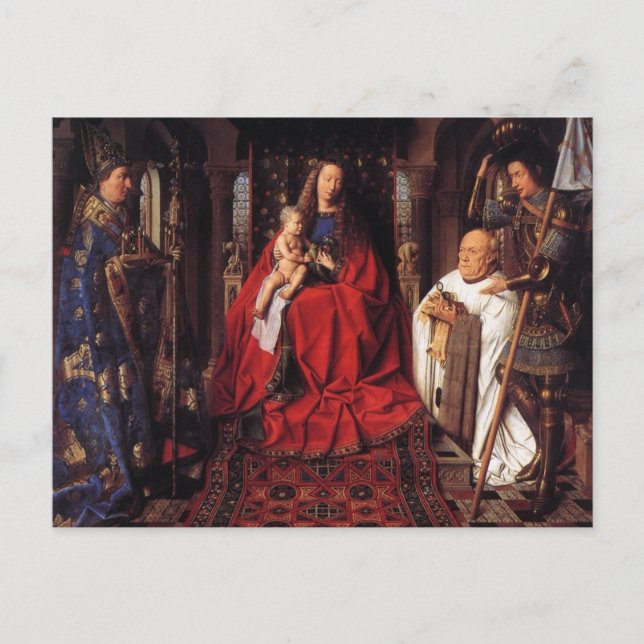 Carte Postale La Vierge avec Canon van der Paele, Jan van Eyck (Devant)