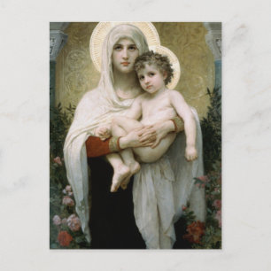Carte Postale La Vierge des Roses de Bouguereau (1903)