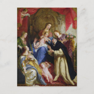 Carte Postale La Vierge offrant le Rosaire