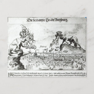 Carte Postale La ville d'Augsbourg forcée d'accepter catholique