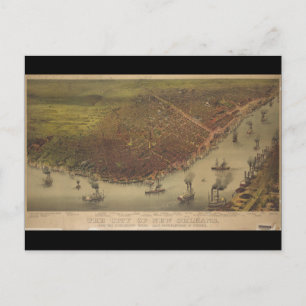 Carte Postale La ville de la Nouvelle-Orléans Louisiane de 1885