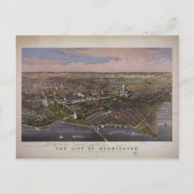 Carte Postale La ville de Washington DC à partir de 1880 (Devant)