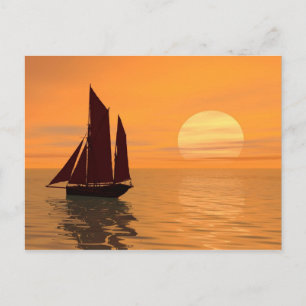 Carte Postale La voile au coucher du soleil