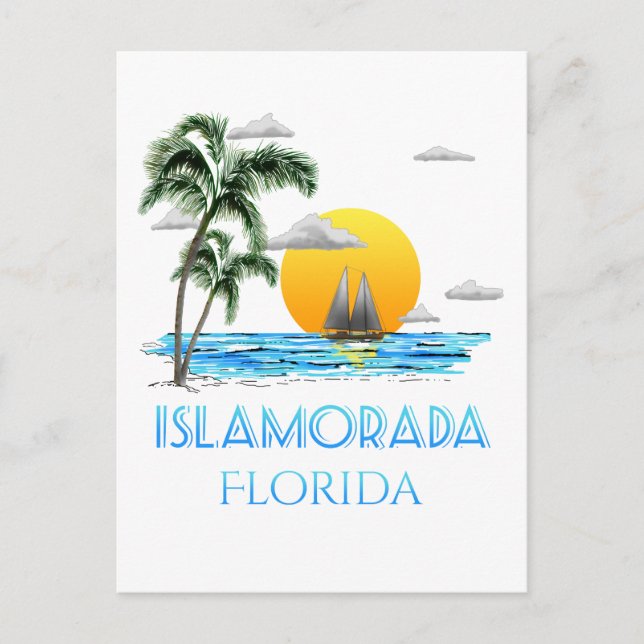 Carte Postale La voile Islamorada Florida Keys (Devant)