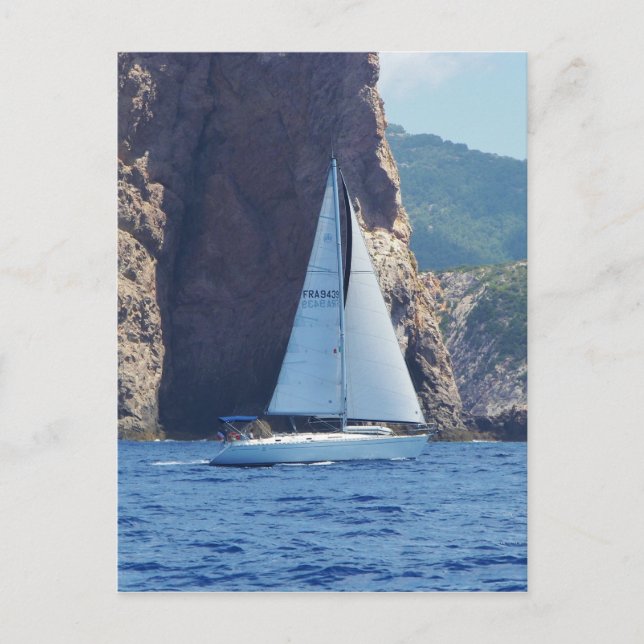 Carte Postale La Voile Le Long De La Côte Sardaigne (Devant)