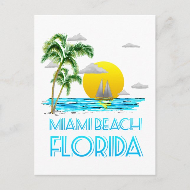 Carte Postale La voile Miami Beach Floride (Devant)