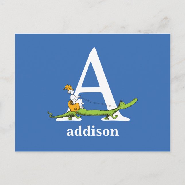 Carte Postale L'ABC de Dr Seuss : Lettre A - Blanc | Ajoutez vot (Devant)
