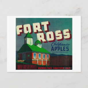 Carte Postale Label Fort Ross Apple Crate Sebastopol, CA