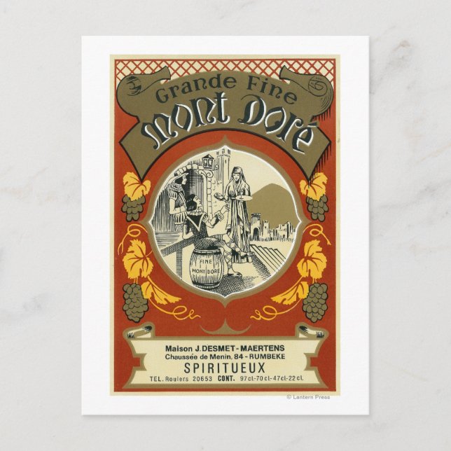 Carte Postale Label Vin Mont DoreEurope (Devant)