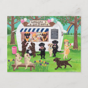 Carte Postale Laboratoire Licences de crème glacée Labradors
