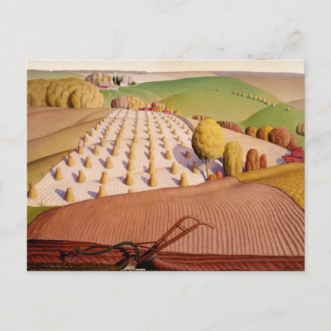 Carte Postale Labours d'automne, 1931 par Grant Wood (Devant)