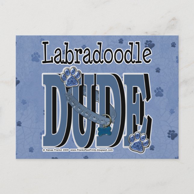 Carte Postale LabraDoodle DUDE (Devant)