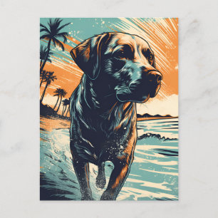 Carte Postale Labrador à la plage