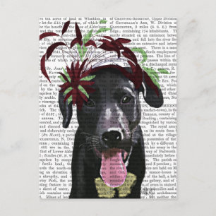 Carte Postale Labrador Noir Avec Fascinateur Vert