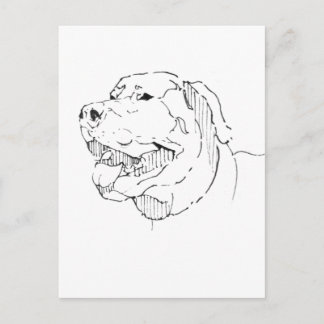 Carte postale Labrador Retriever - Encre dessinée