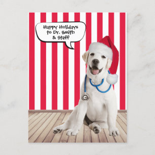 Carte Postale Labrador Retriever Noël pour vétérinaire
