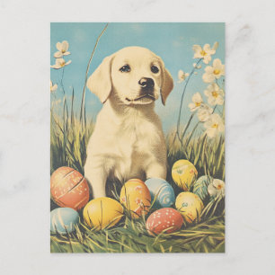 Carte Postale Labrador Vintage Pâques