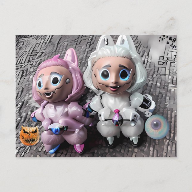 Carte Postale Labubu Tricks et Traitements (Devant)