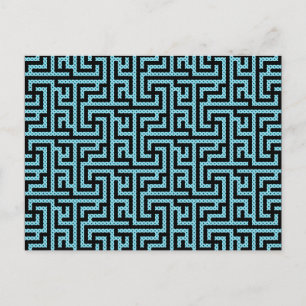 Carte Postale Labyrinthe bleu et noir