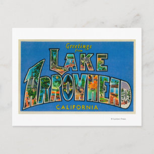 Carte Postale Lac Arrowhead, Californie - Scènes de grandes lett