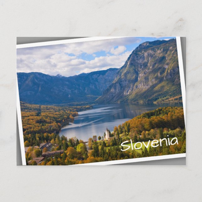 Carte Postale Lac Bohinj en Slovénie en automne (Devant)